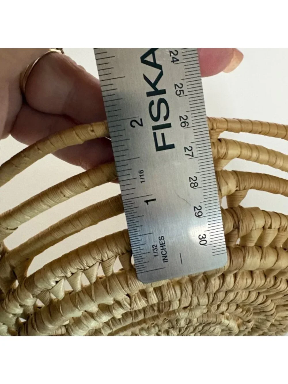 Handwoven Palm Rattan Coiled Decorative Basket for Storage or Display